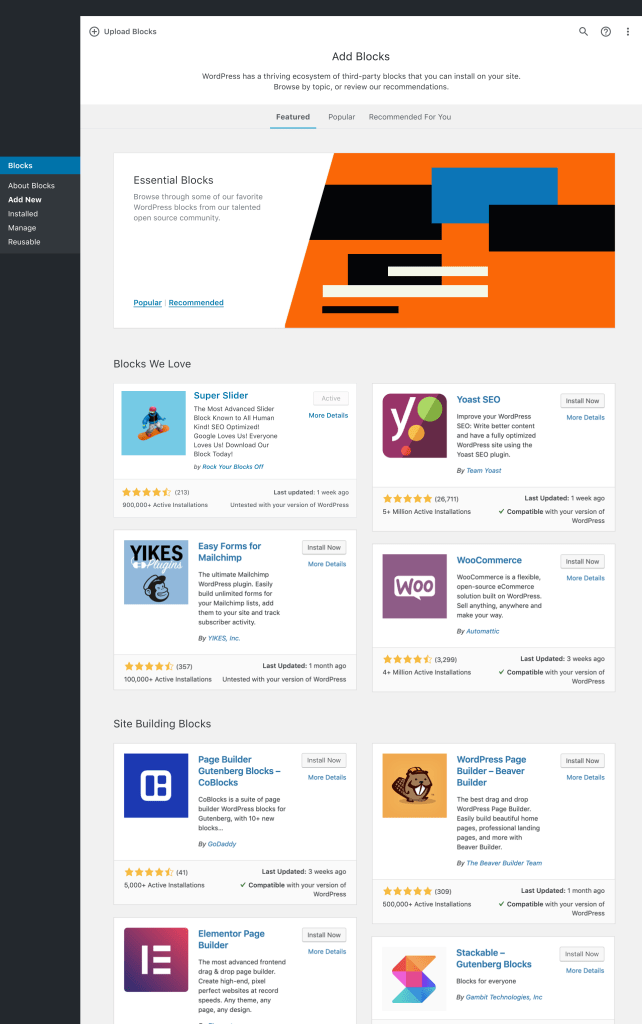 block directory add demo