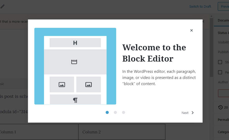 modal gutenberg