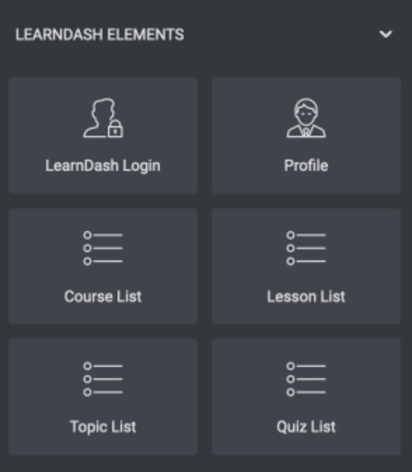 elementor and learndash 1 element panel